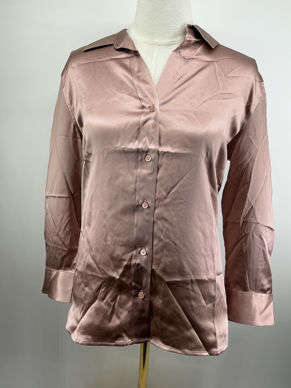 100% Washable Silk Three-Quarter Sleeve Shirt